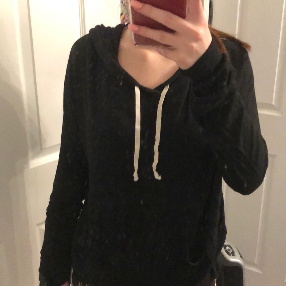 Long sleeve tee with hood